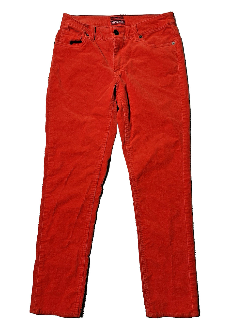 Merona Stretch Corduroy Orange Red Straight Leg Pants Red Women’s Size 2